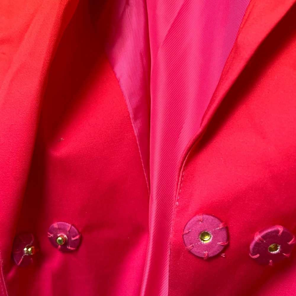 Trina Turk Ryka Blazer Size 14 Ombre‎ Green Pink Red Career Party Statement READ - Picture 4 of 12